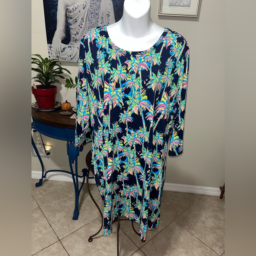 Anthony’s Resort Wear Palm Tree Tropical Dress - 1X